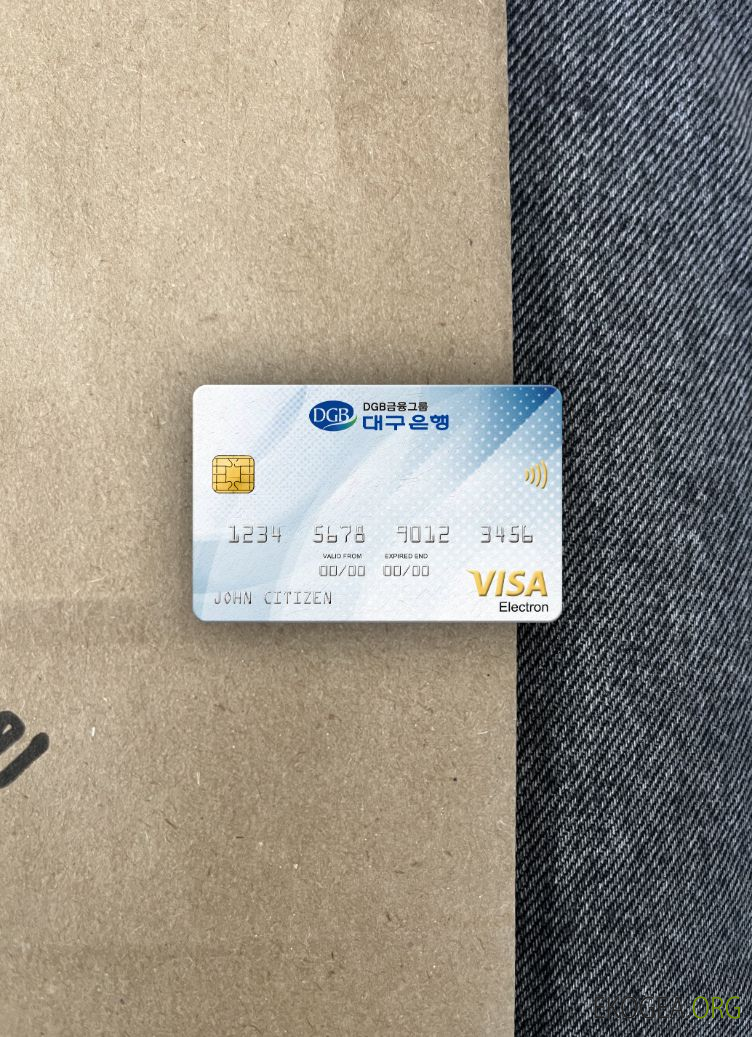 Corée du Sud Daegu bank visa carte électronique photolook avant